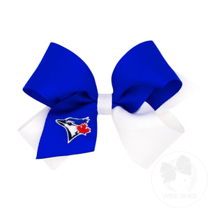 Medium Toronto Blue Jays Two-Tone Embroidered Hair Bow
