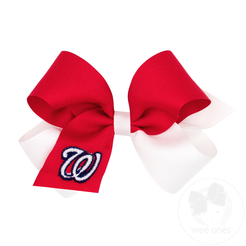 Medium Washington Nationals Two-Tone Embroidered Hair Bow