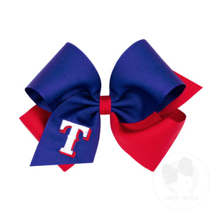 King Texas Rangers Two-Tone Embroidered Hair Bow