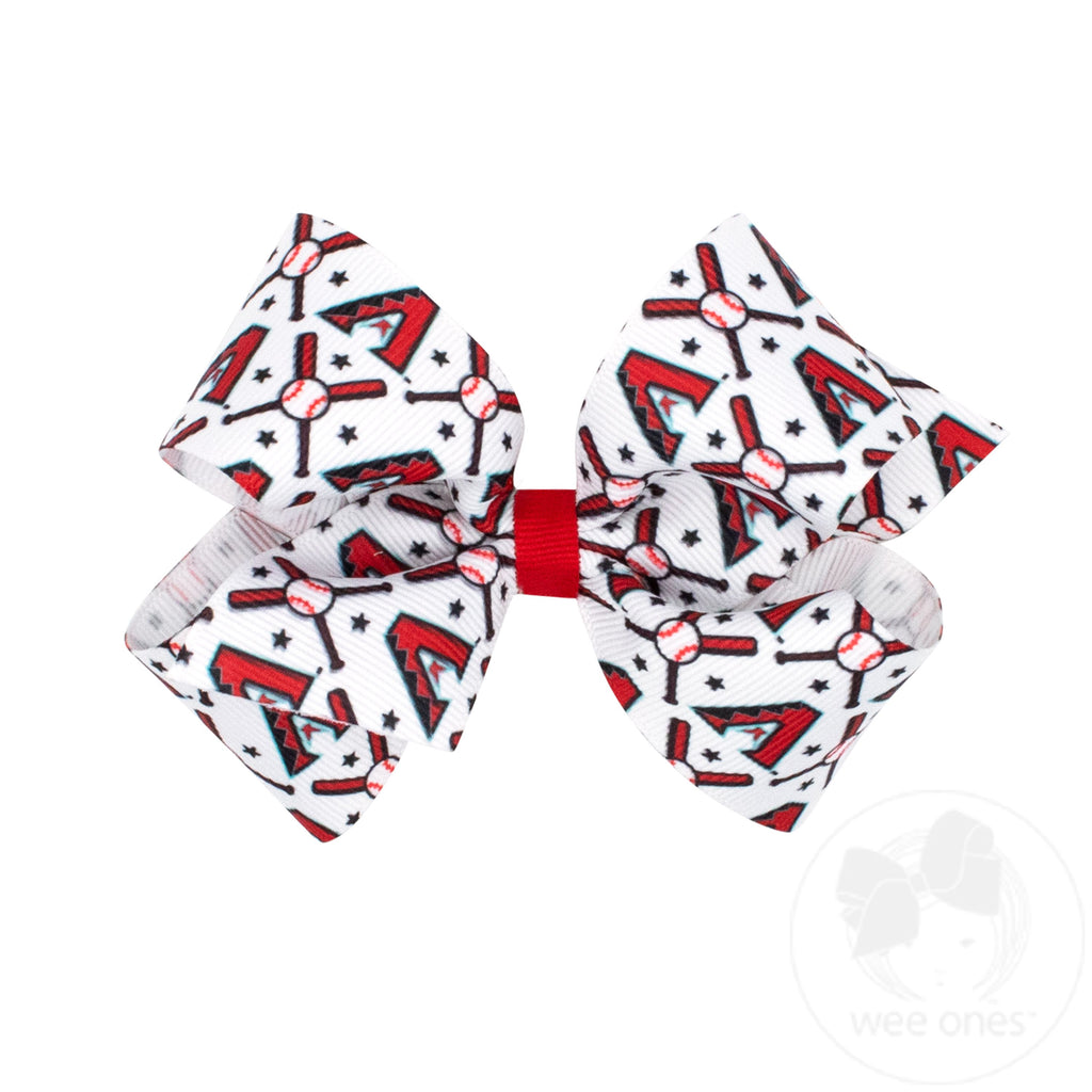 Medium Arizona Diamondbacks Logo Print Grosgrain Hair Bow