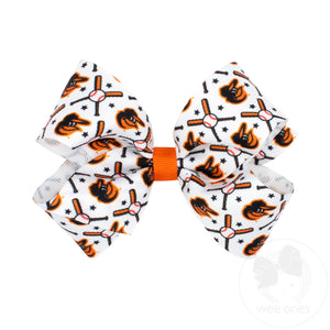 Medium Baltimore Orioles Logo Print Grosgrain Hair Bow