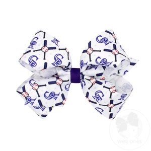 Medium Colorado Rockies Logo Print Grosgrain Hair Bow