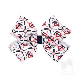 Medium Minnesota Twins Logo Print Grosgrain Hair Bow