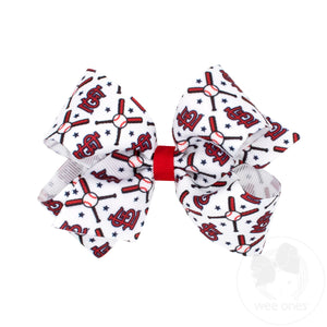 Medium St. Louis Cardinals Logo Print Grosgrain Hair Bow