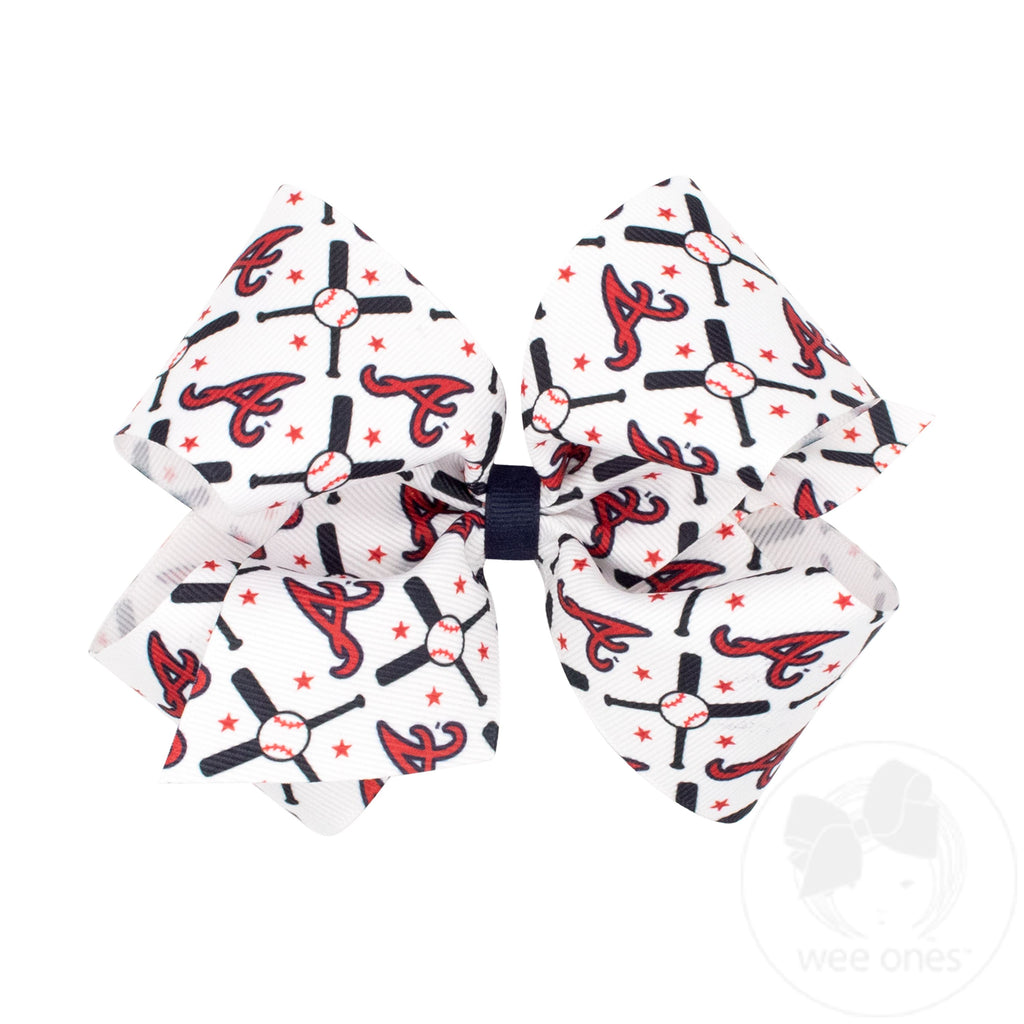 King MLB Logo Print Grosgrain Hair Bow