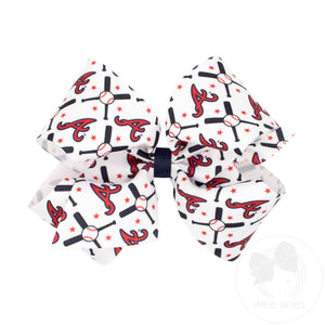 King MLB Logo Print Grosgrain Hair Bow