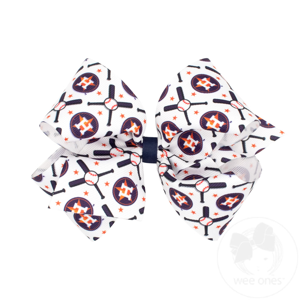 King Houston Astros Logo Print Grosgrain Hair Bow