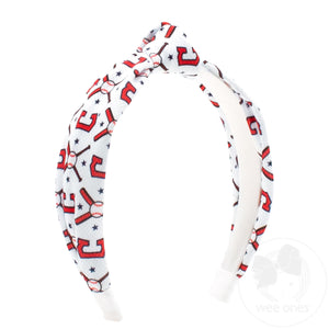 Cleveland Guardians Logo Print Knot Headband