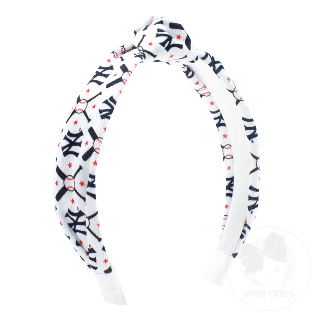 New York Yankees Logo Print Knot Headband