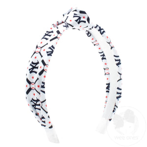New York Yankees Logo Print Knot Headband