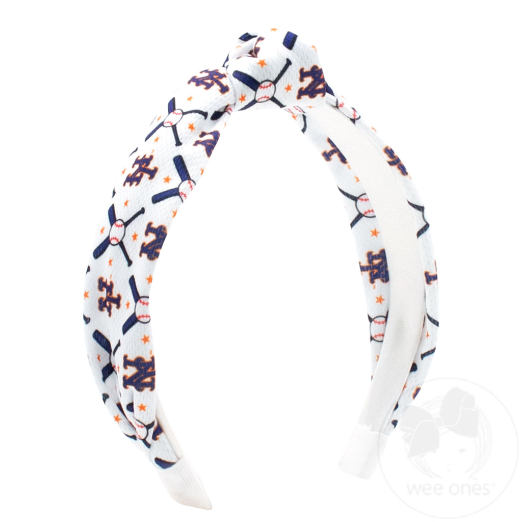 New York Mets Logo Print Knot Headband