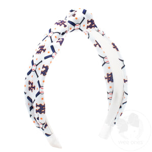 New York Mets Logo Print Knot Headband