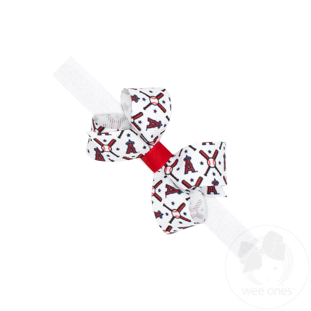 Mini MLB Logo Print Bow Baby Band