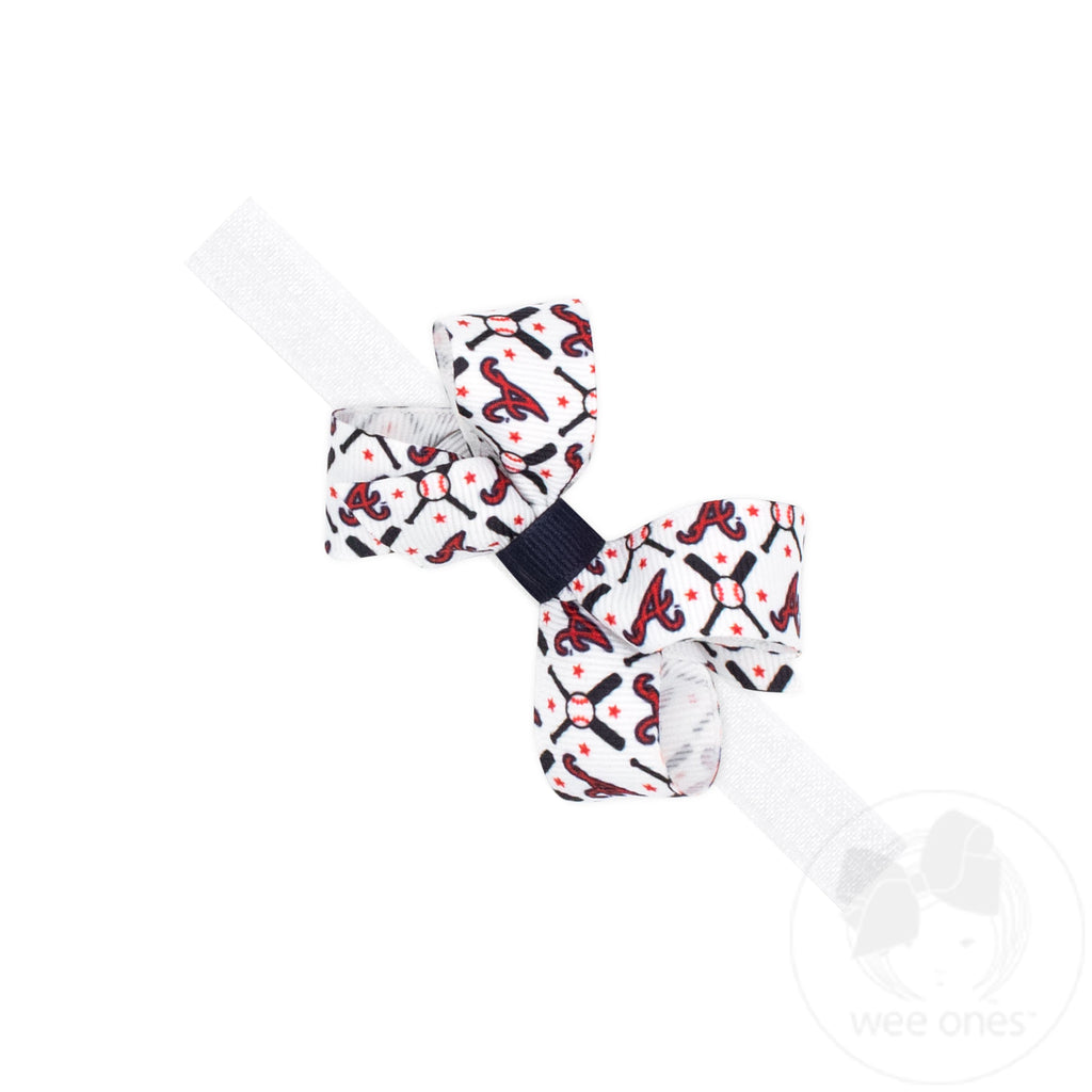Mini Atlanta Braves Logo Print Bow Baby Band