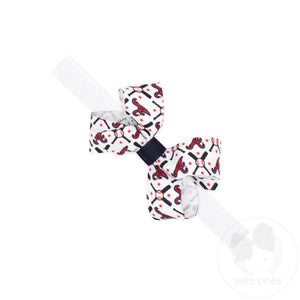 Mini Atlanta Braves Logo Print Bow Baby Band