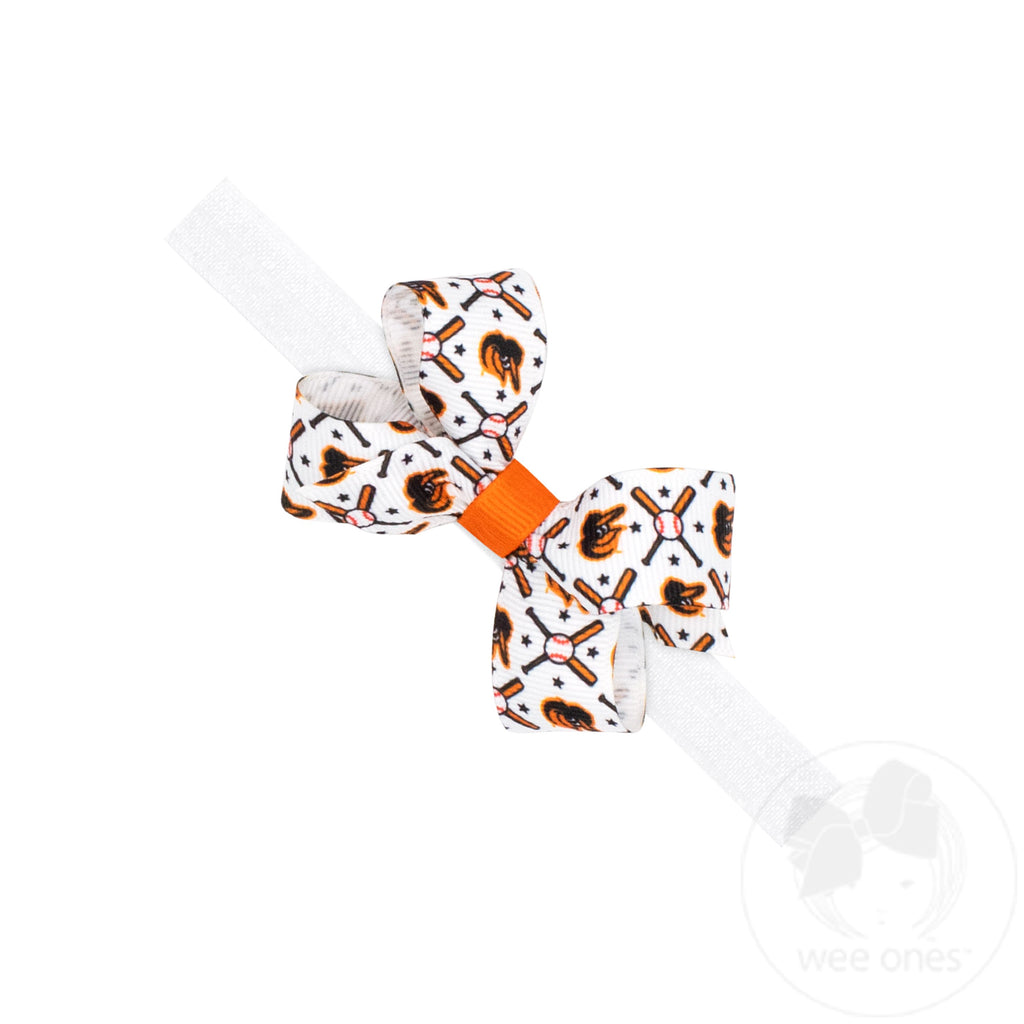 Mini Baltimore Orioles Logo Print Bow Baby Band