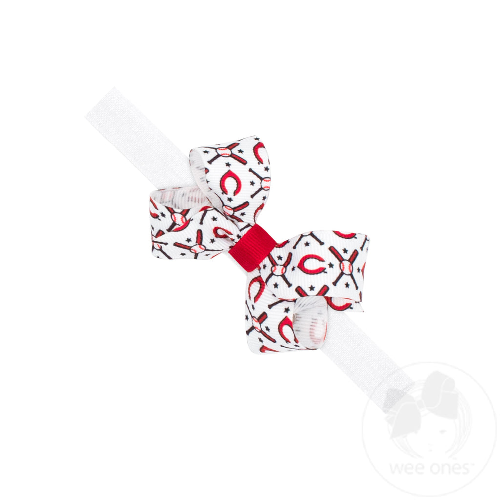 Mini Cincinnati Reds Logo Print Bow Baby Band