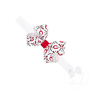 Mini Cincinnati Reds Logo Print Bow Baby Band