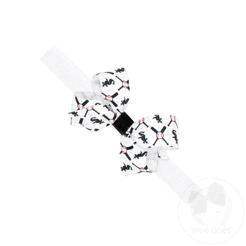 Mini Chicago White Sox Logo Print Bow Baby Band