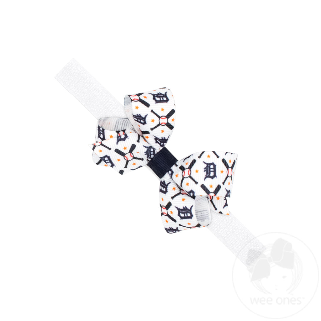 Mini Detroit Tigers Logo Print Bow Baby Band