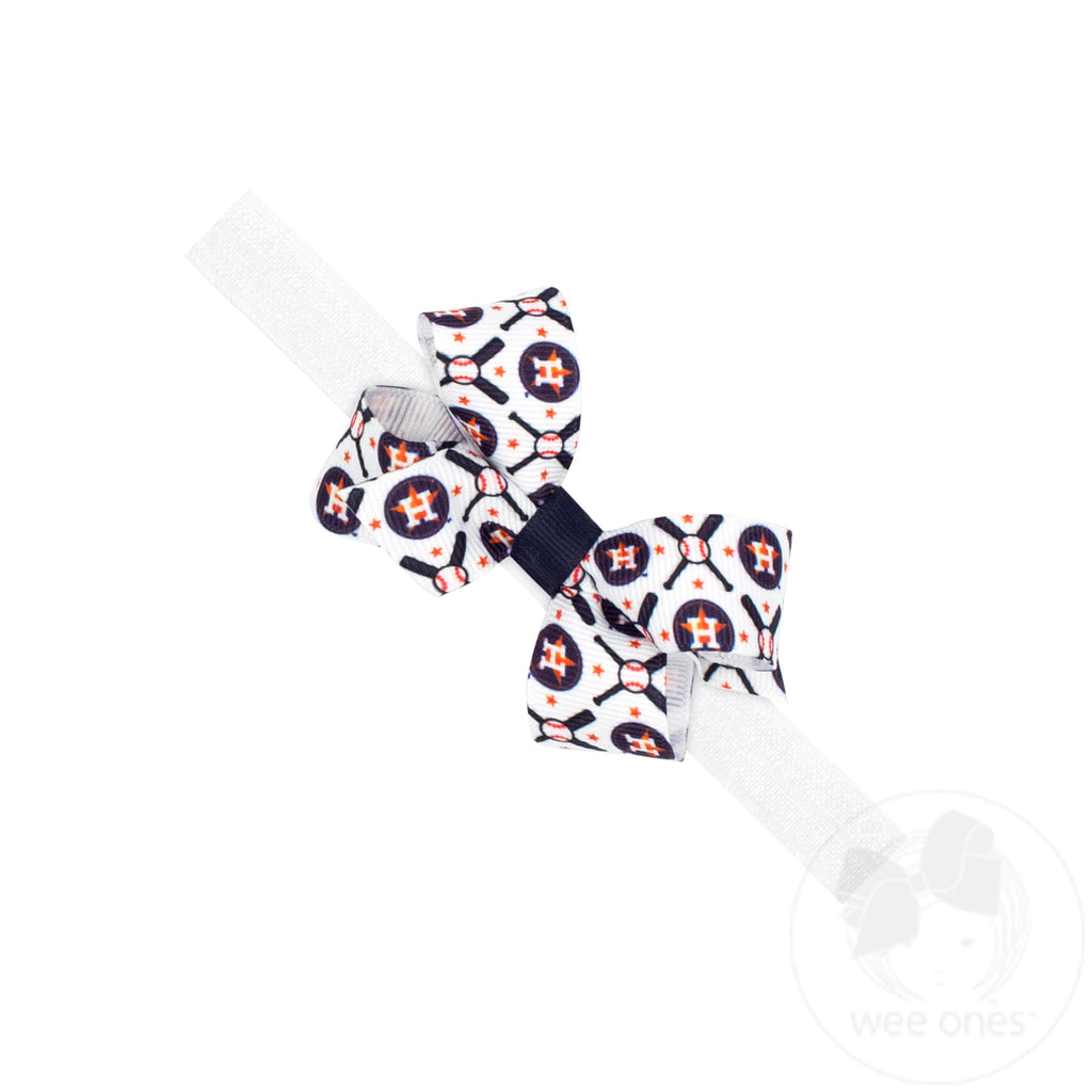 Mini Houston Astros Logo Print Bow Baby Band