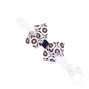 Mini Houston Astros Logo Print Bow Baby Band