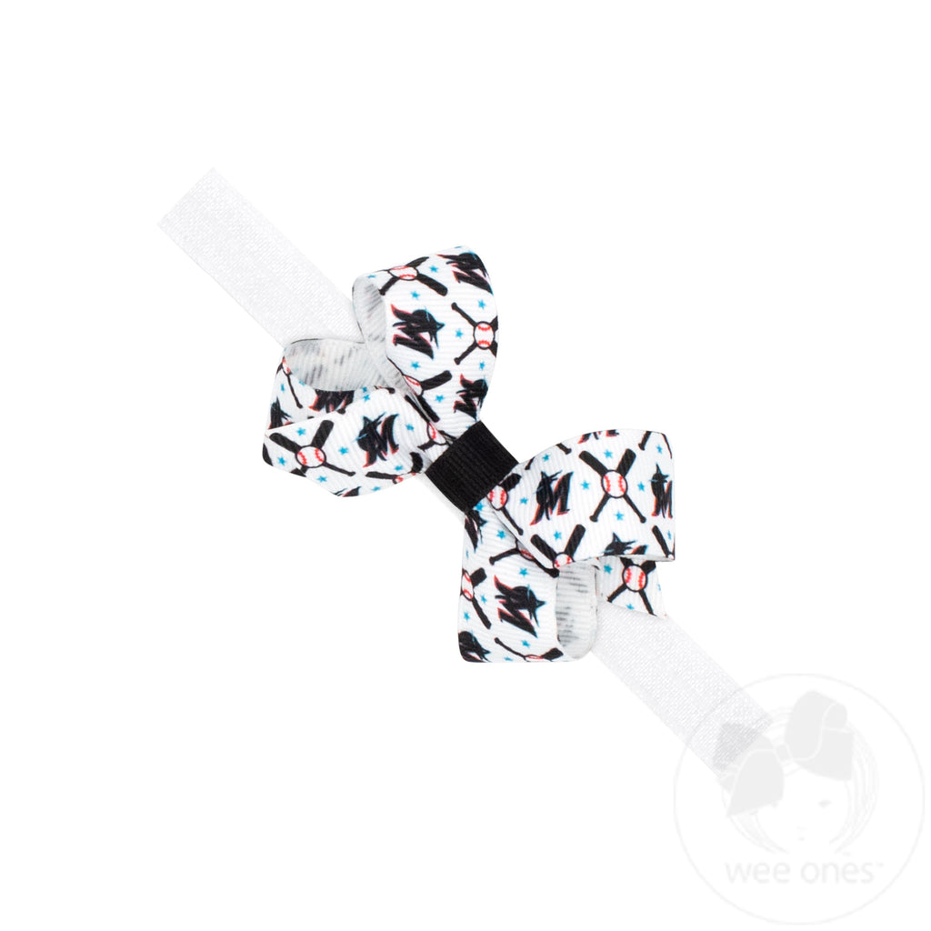 Mini Miami Marlins Logo Print Bow Baby Band