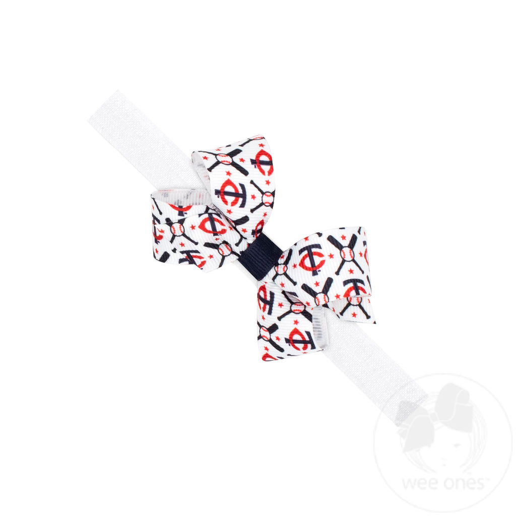 Mini Minnesota Twins Logo Print Bow Baby Band