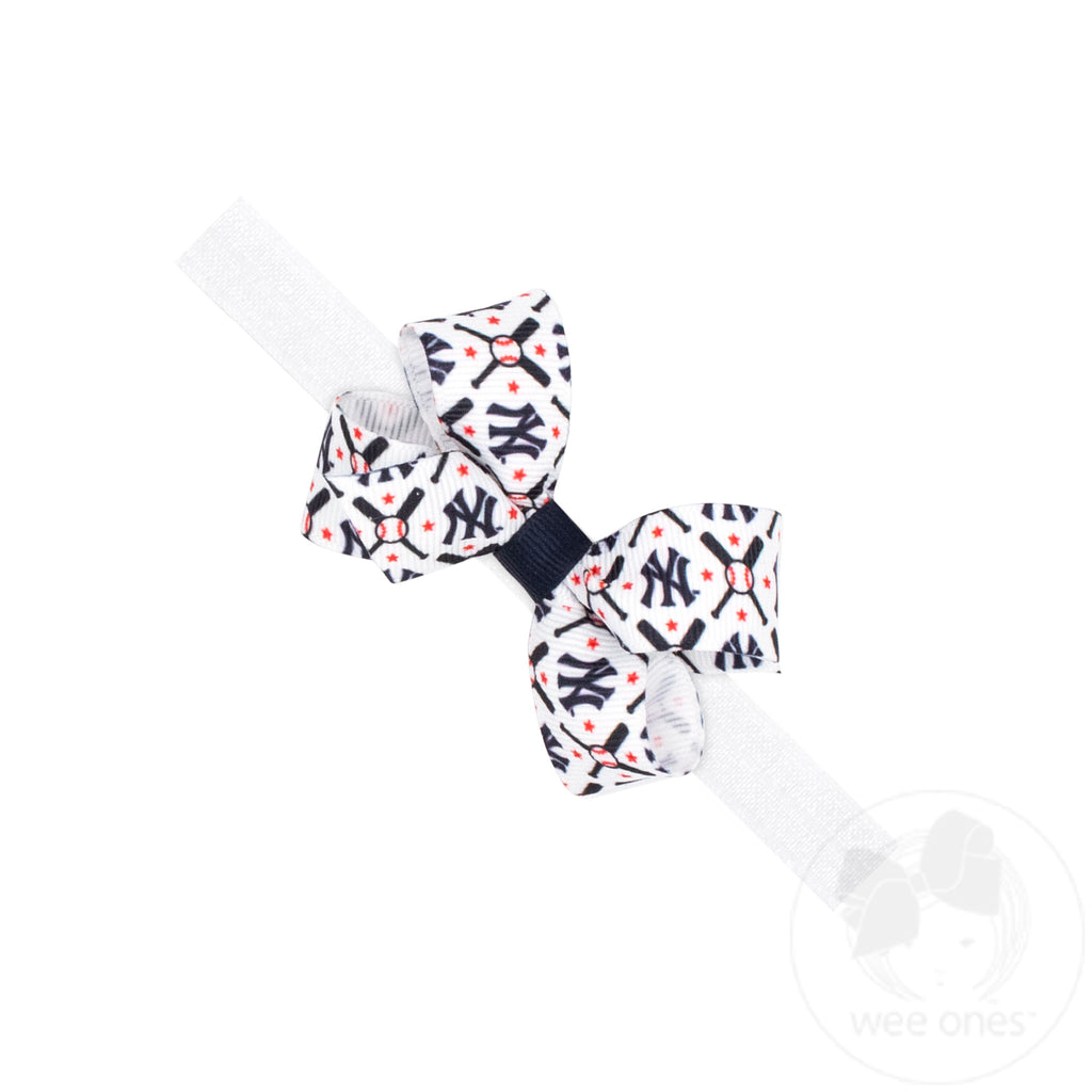 Mini New York Yankees Logo Print Bow Baby Band