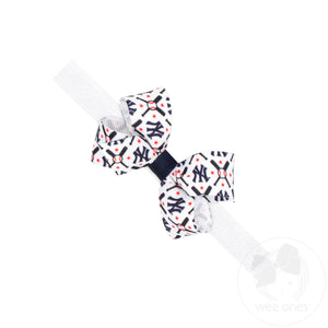 Mini New York Yankees Logo Print Bow Baby Band