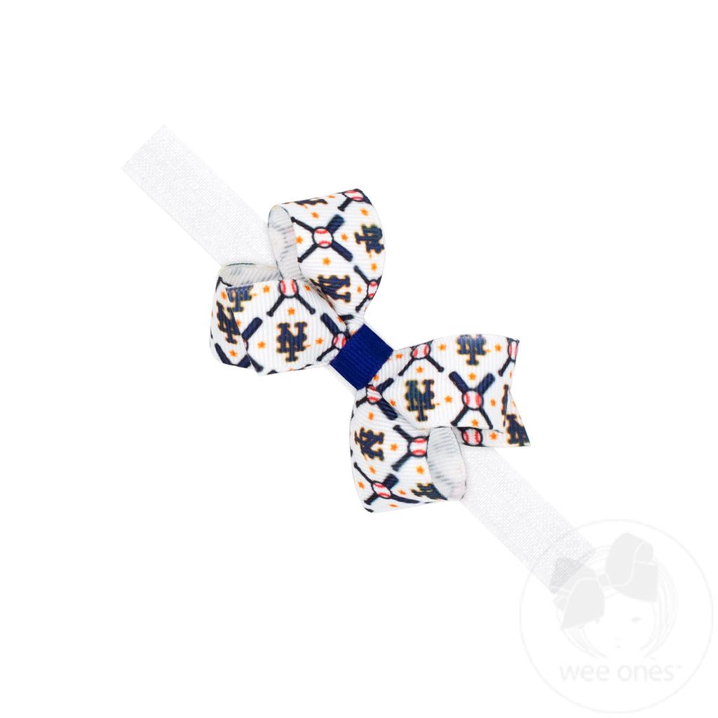 Mini New York Mets Logo Print Bow Baby Band