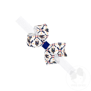 Mini New York Mets Logo Print Bow Baby Band