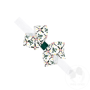 Mini Oakland Athletics Logo Print Bow Baby Band