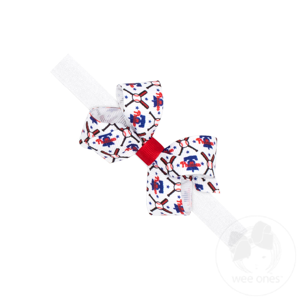 Mini Philadelphia Phillies Logo Print Bow Baby Band