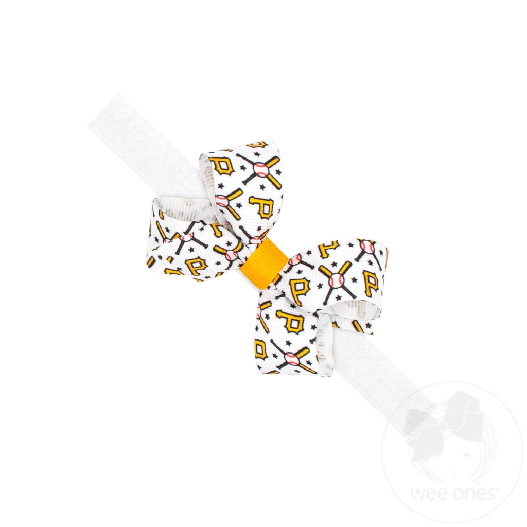 Mini Pittsburgh Pirates Logo Print Bow Baby Band