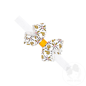 Mini Pittsburgh Pirates Logo Print Bow Baby Band