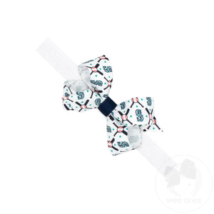 Mini Seattle Mariners Logo Print Bow Baby Band