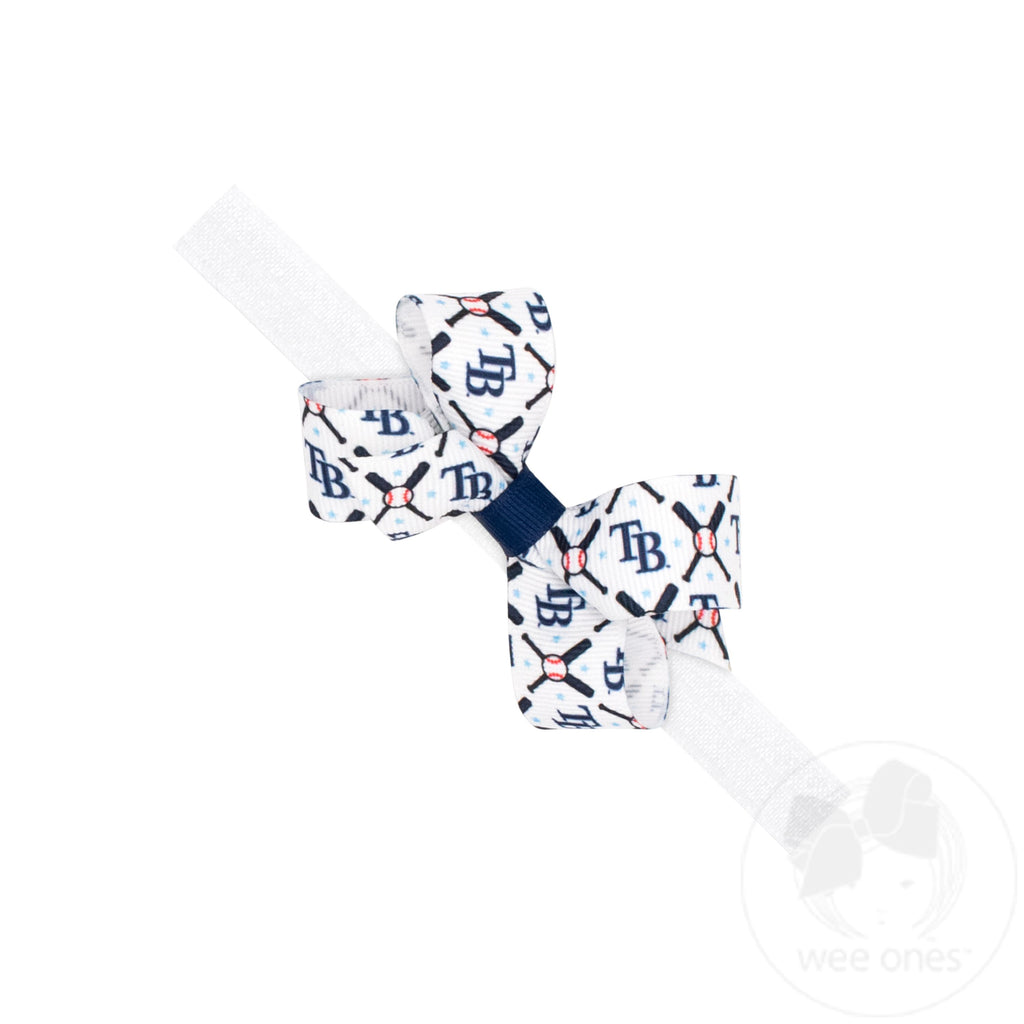 Mini Tampa Bay Rays Logo Print Bow Baby Band