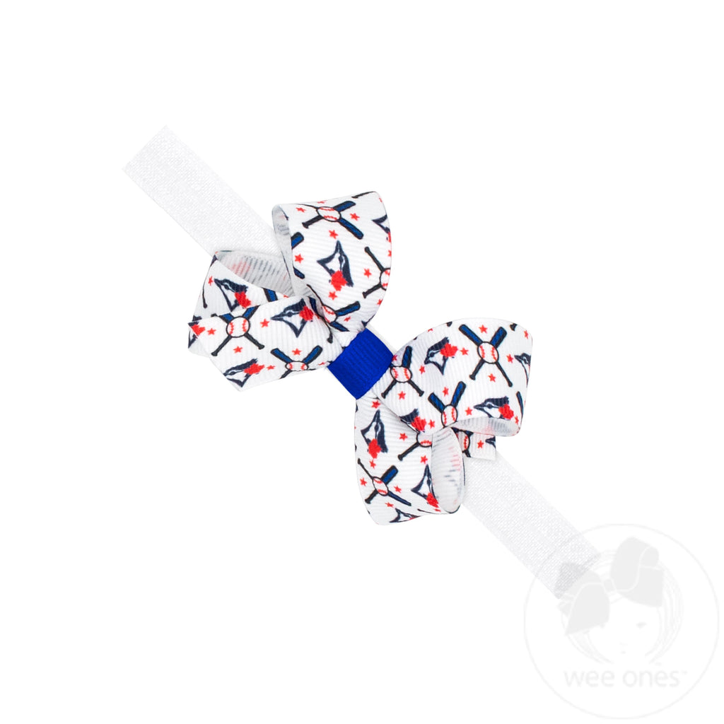 Mini Toronto Blue Jays Logo Print Bow Baby Band