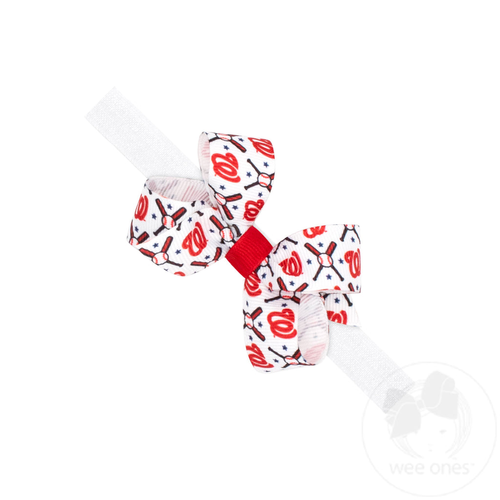 Mini Washington Nationals Logo Print Bow Baby Band