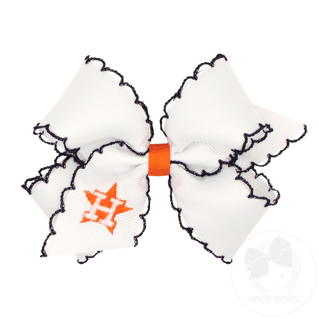 Medium Houston Astros Embroidered Moonstitch Hair Bow