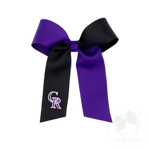 Medium Colorado Rockies Two-Tone Embroidered Cheer Bow
