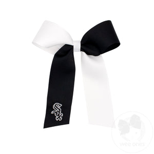 Medium Chicago White Sox Two-Tone Embroidered Cheer Bow