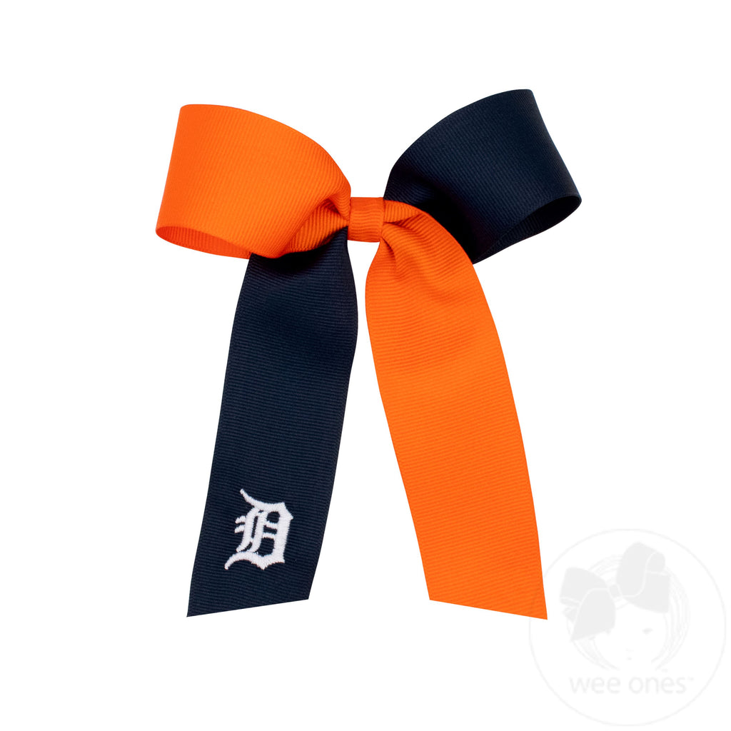 Medium Detroit Tigers Two-Tone Embroidered Cheer Bow