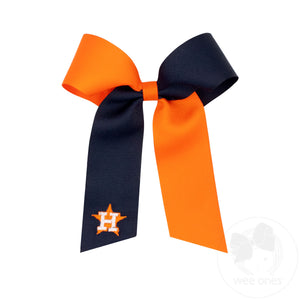 Medium Houston Astros Two-Tone Embroidered Cheer Bow