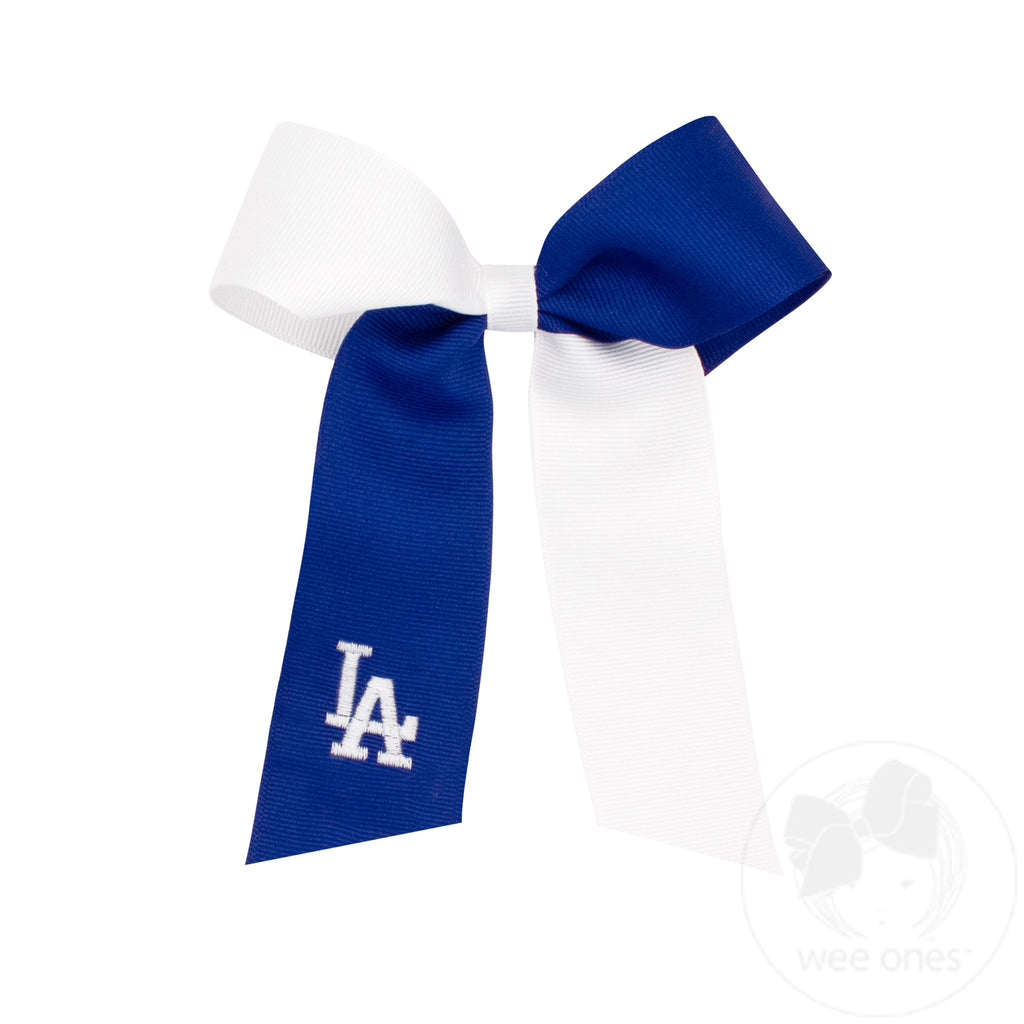 Medium Los Angeles Dodgers Two-Tone Embroidered Cheer Bow