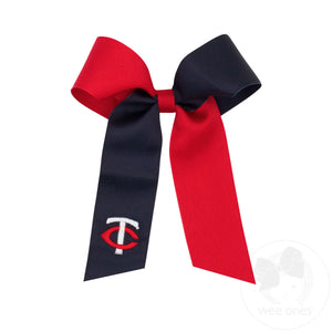 Medium Minnesota Twins Two-Tone Embroidered Cheer Bow