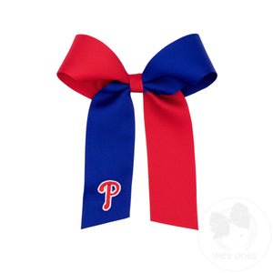 Medium Philadelphia Phillies Two-Tone Embroidered Cheer Bow