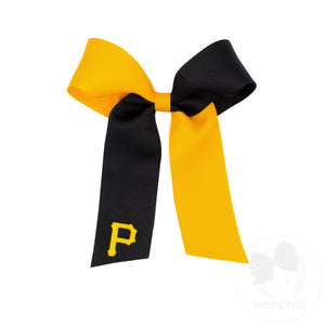 Medium Pittsburgh Pirates Two-Tone Embroidered Cheer Bow