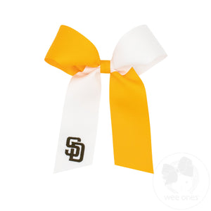 Medium San Diego Padres Two-Tone Embroidered Cheer Bow